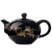 Thumbnail for ​Théière chinoise en porcelaine dragon noire ou rouge | Théières à la folie