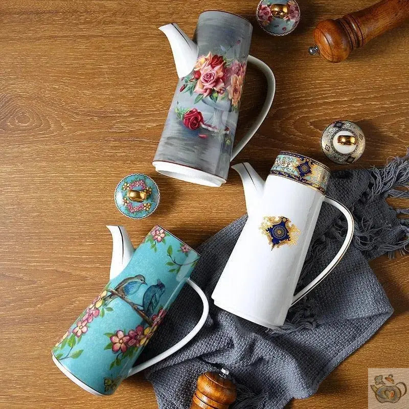 Théière en porcelaine, design campagnard Théières à la folie
