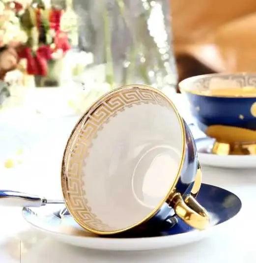 ​Théière et  tasses porcelaine "Nuit d'or" | Théières à la folie