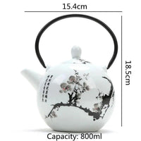 Thumbnail for Théière japonaise ronde porcelaine de Jingdezhen Théières à la folie