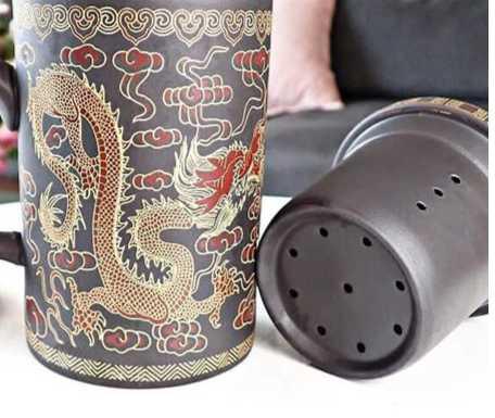 ​Théière/mug Dragon en argile | Théières à la folie