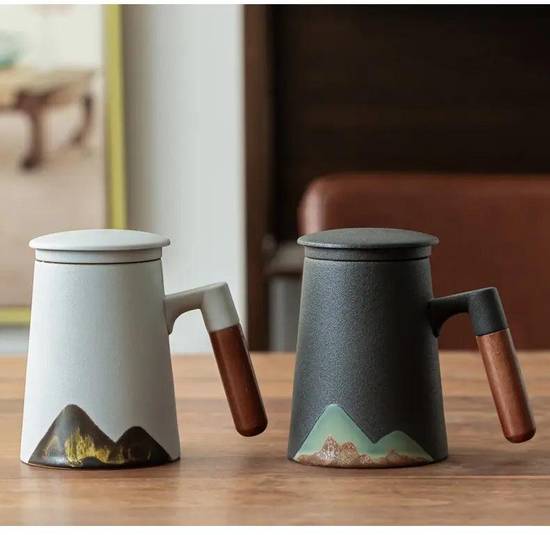 ​Théière/mug céramique contemporaine montagne | Théières à la folie