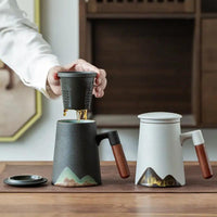 Thumbnail for ​Théière/mug céramique contemporaine montagne | Théières à la folie
