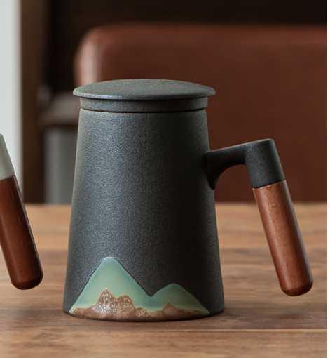 ​Théière/mug céramique contemporaine montagne | Théières à la folie
