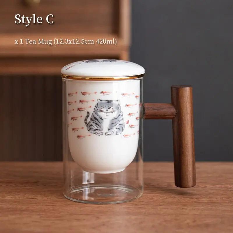 ​Théière/mug verre chat sympa japonais  |  Théières à la folie