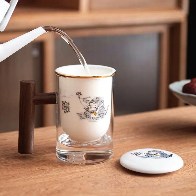 ​Théière/mug verre chat sympa japonais  |  Théières à la folie