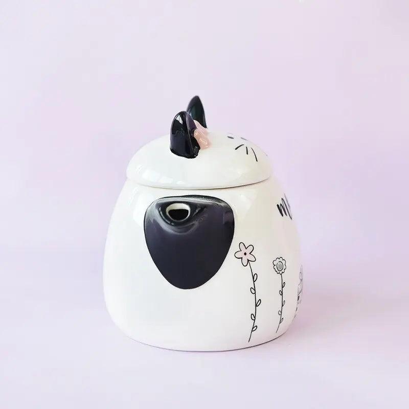 ​Théière porcelaine chat noir et blanc BD | Théières à la folie
