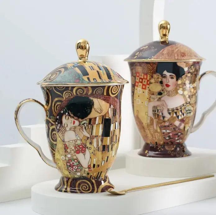 ​Théière solitaire mug porcelaine Klimt | Théières à la folie