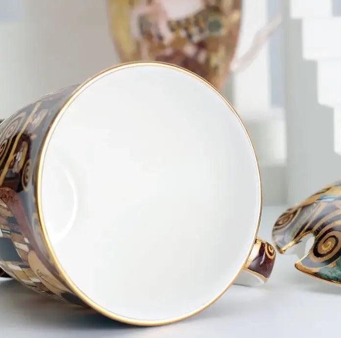 ​Théière solitaire mug porcelaine Klimt | Théières à la folie