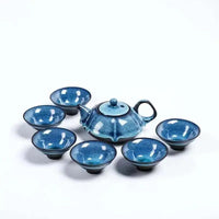 Thumbnail for ​Théière et tasses en porcelaine bleus | Théières à la folie