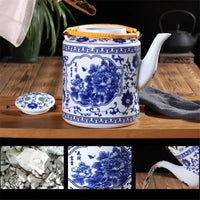 Thumbnail for ​Théière et verres céramique fleurs bleues | Théières à la folie