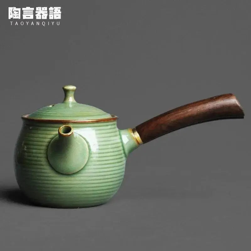 ​Théière poterie vert Celadon, design japonais | Théières à la folie